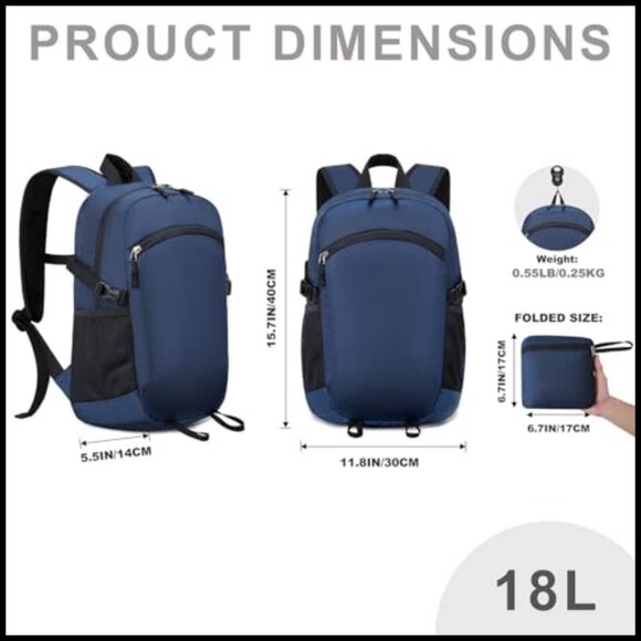 Lightweight Foldable Backpack Daypack Water-Resistant Travel Hiking Packable main image 5